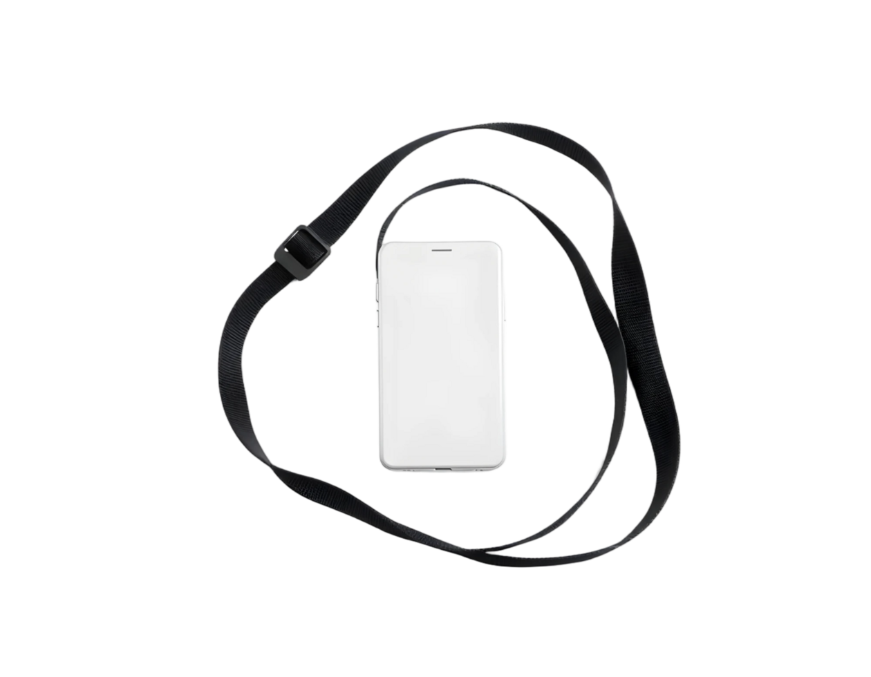 Smartphone with black ribbon isolated on transparent background png