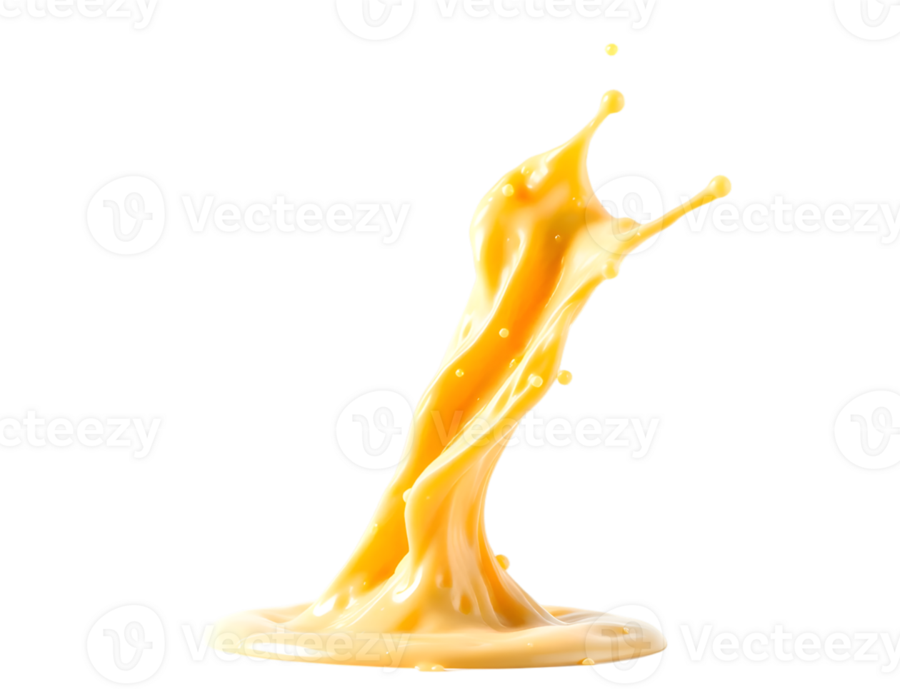 Realistic yellow juice splash isolated on transparent background png