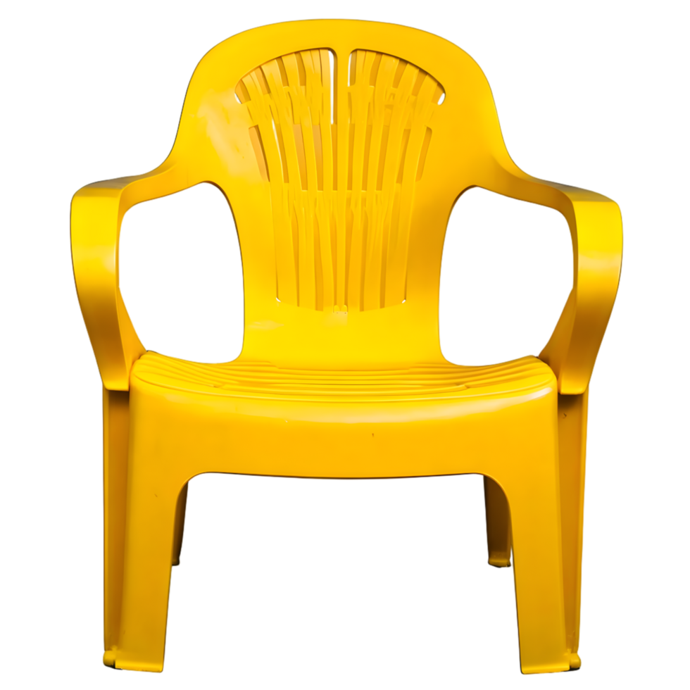 Yellow Plastic Chair Isolated On Transparent Background png
