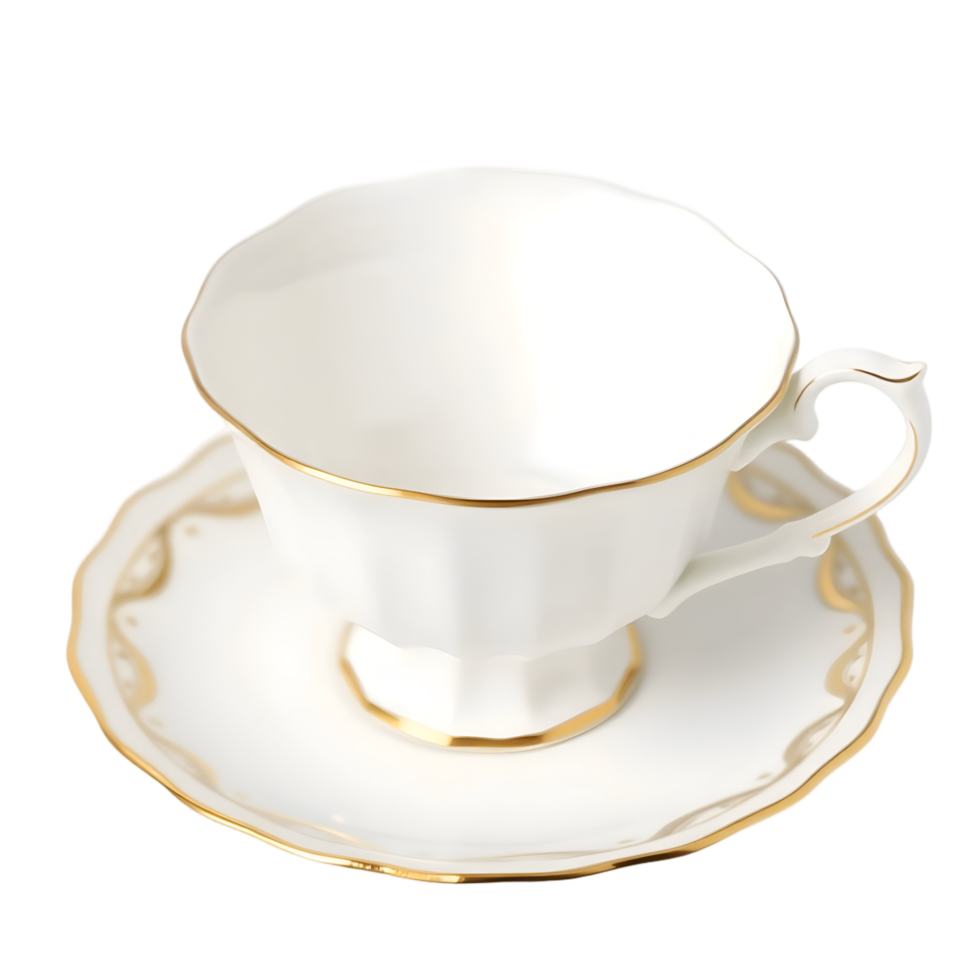 Cup and saucer isolated on a transparent background png