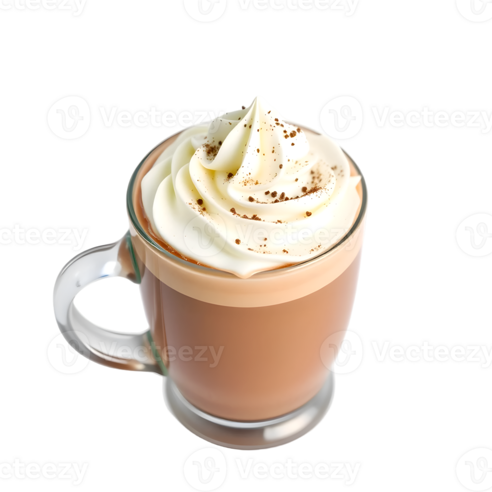 Coffee cup with whipped cream isolated on transparent background png