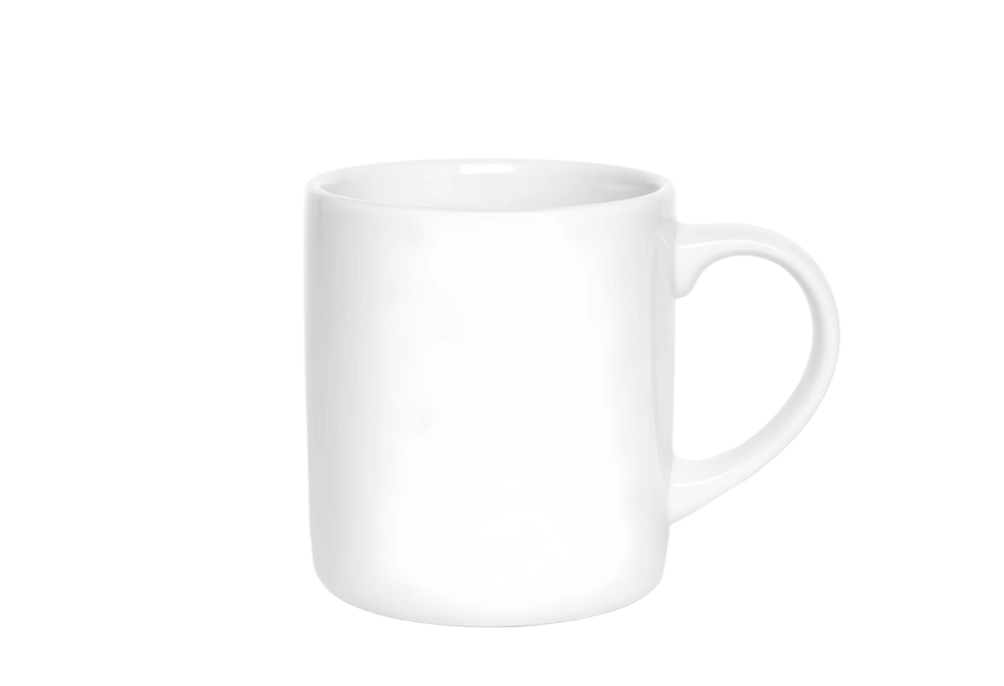 White mug isolated on transparent background png