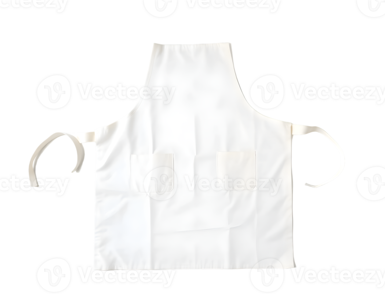 White protective apron isolated on transparent background png