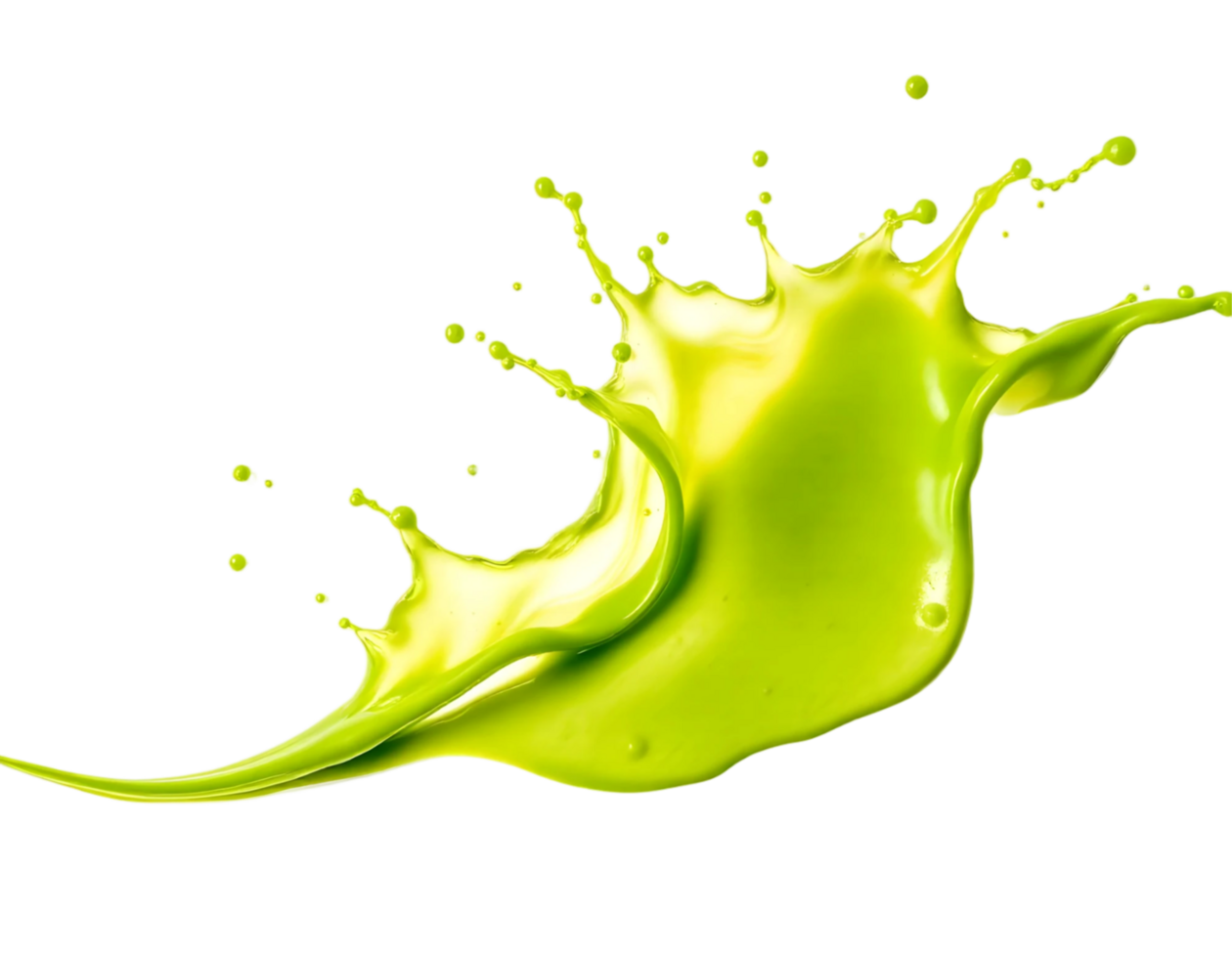 Green juice splash isolated on transparent background png