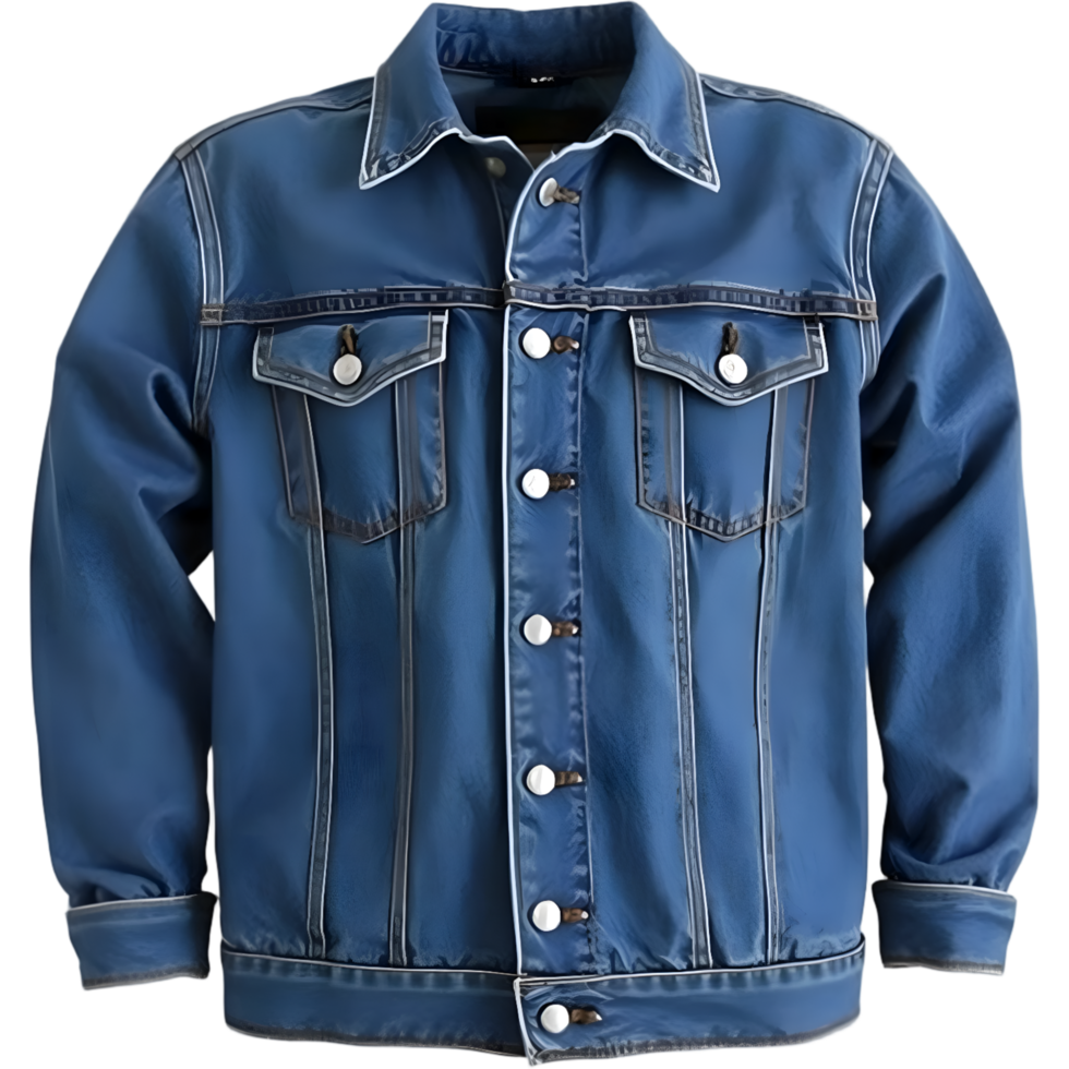 Blue Denim Jacket Isolated On Transparent Background With Clipping Path png