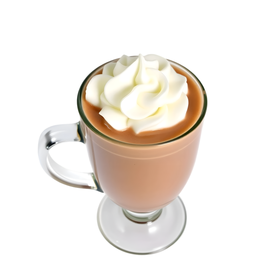 Coffee cup with whipped cream on transparent background png