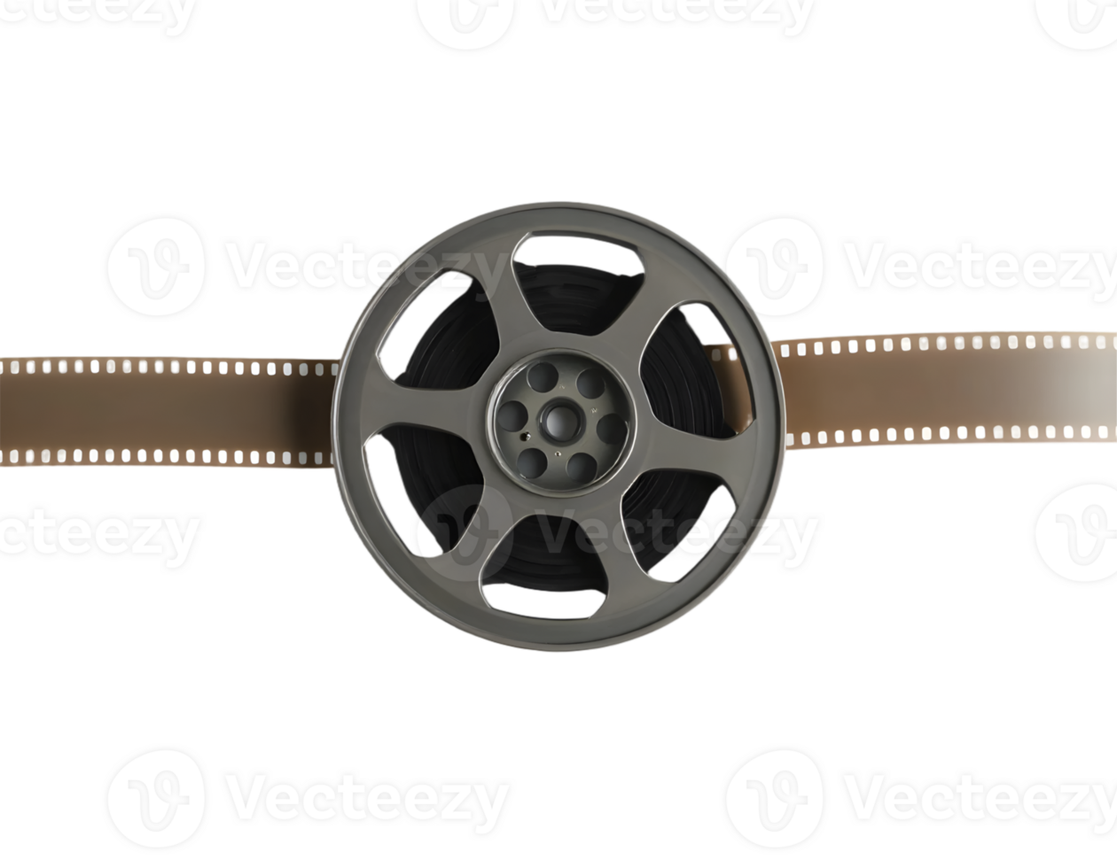 Movie reel isolated on a transparent background png