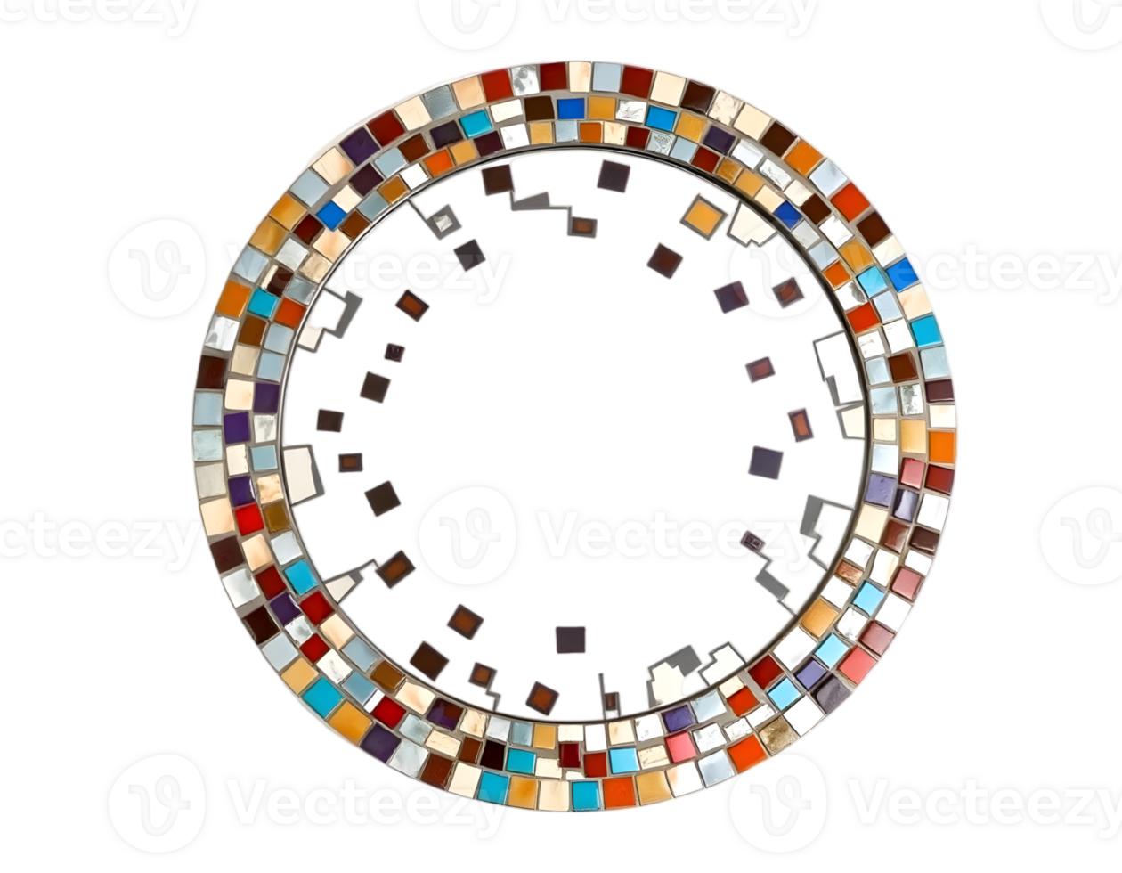 Circle with colorful squares isolated on transparent background png