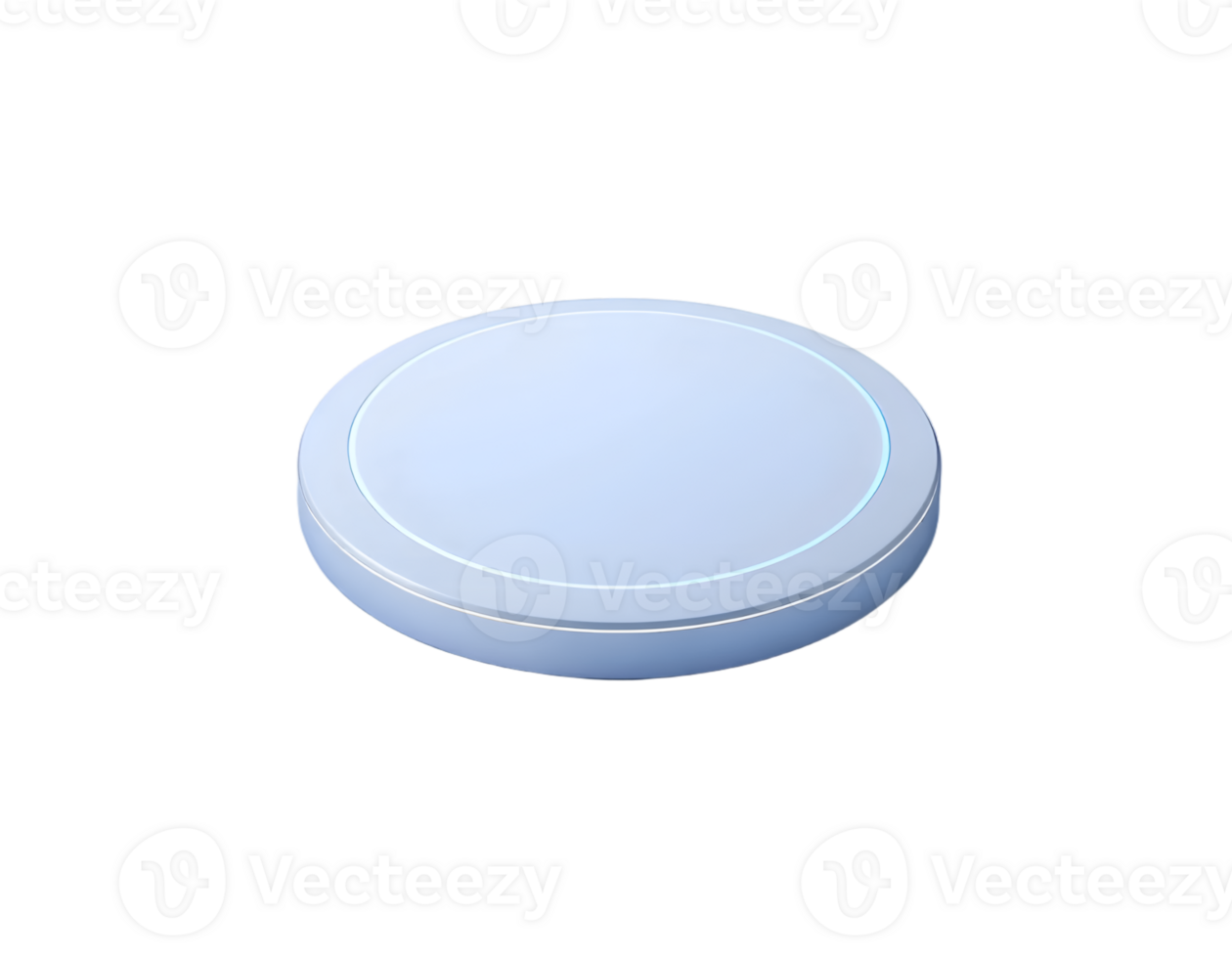 Blue round button isolated on transparent background png