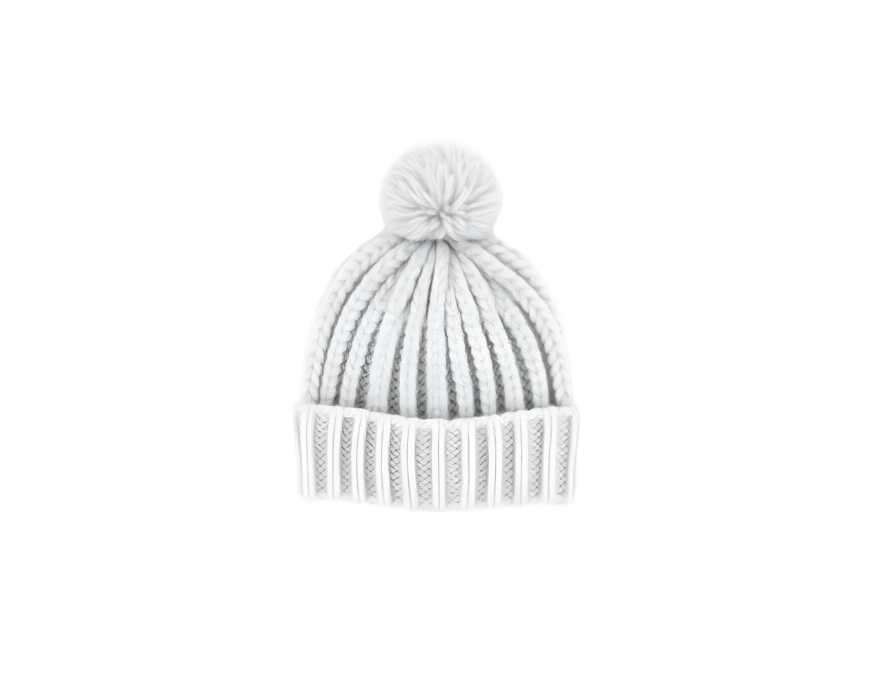 White knitted hat isolated on a transparent background png