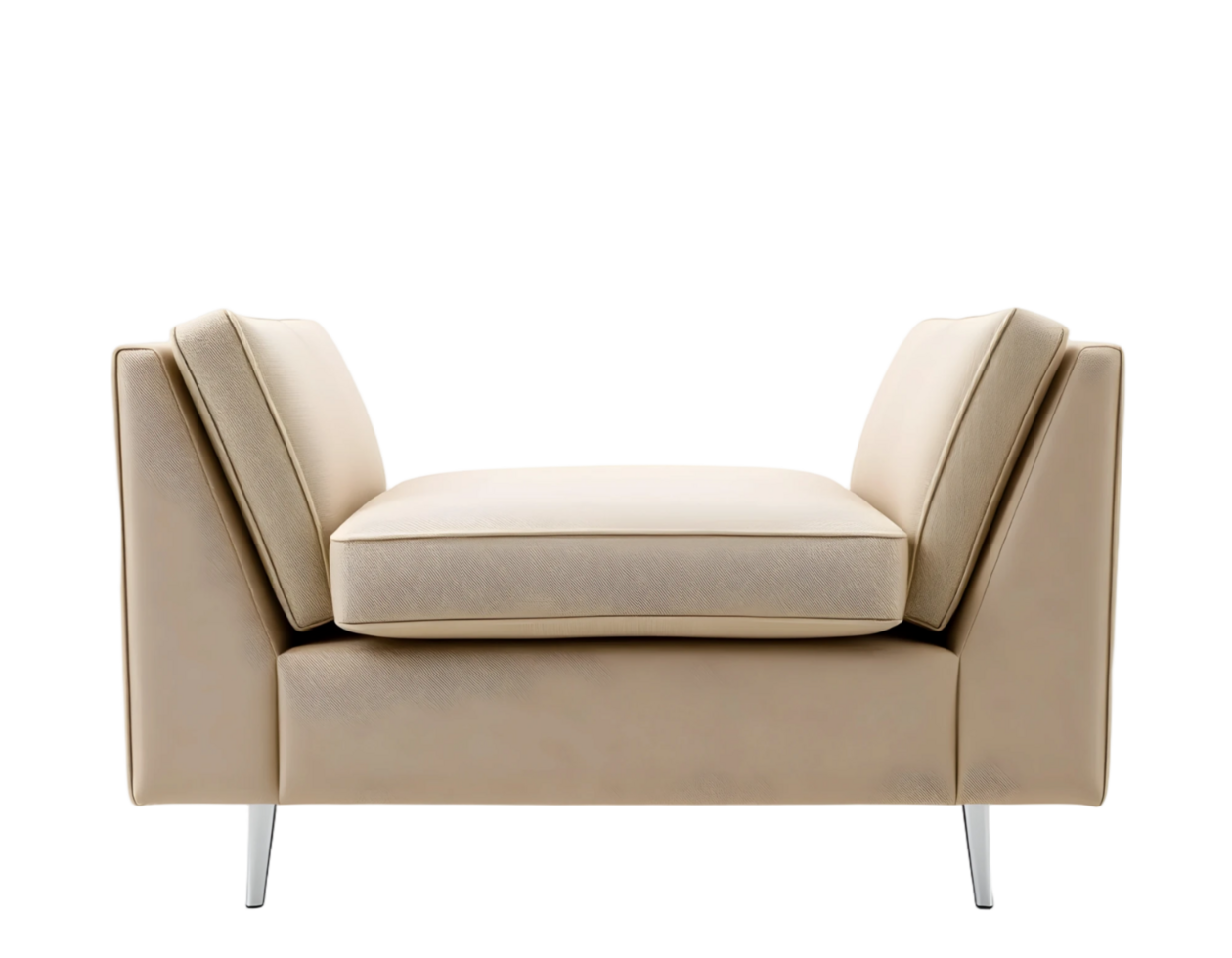 Comfortable beige sofa isolated on transparent background png