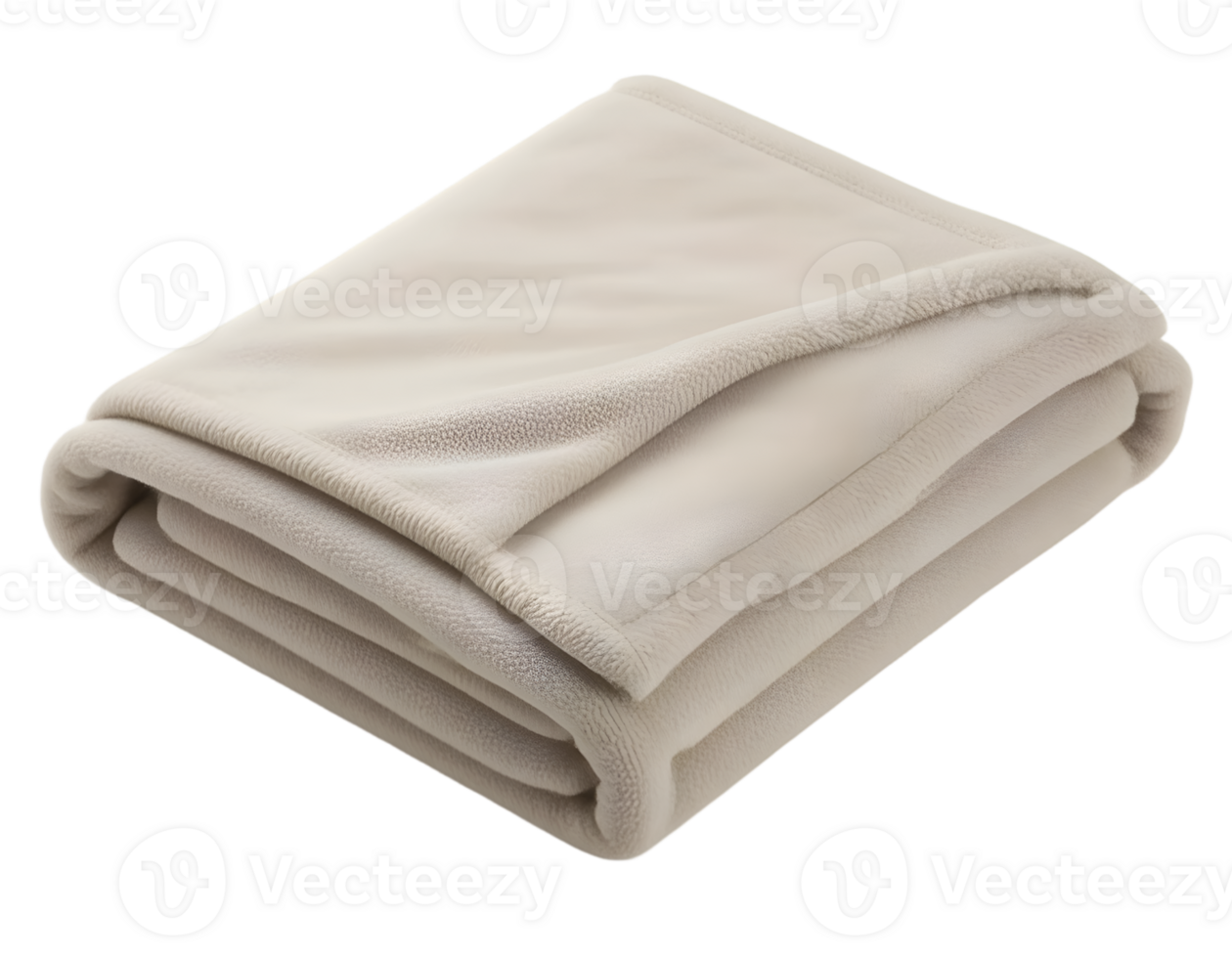 Folded beige blanket isolated on transparent background png