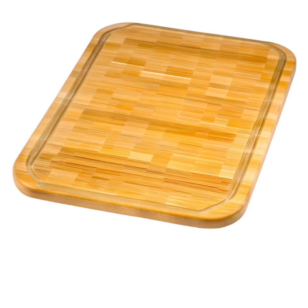 Bamboo cutting board isolated on a transparent background png