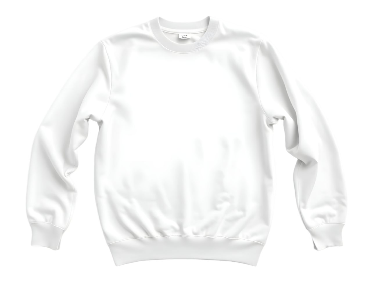 Blank white sweatshirt template on transparent background png
