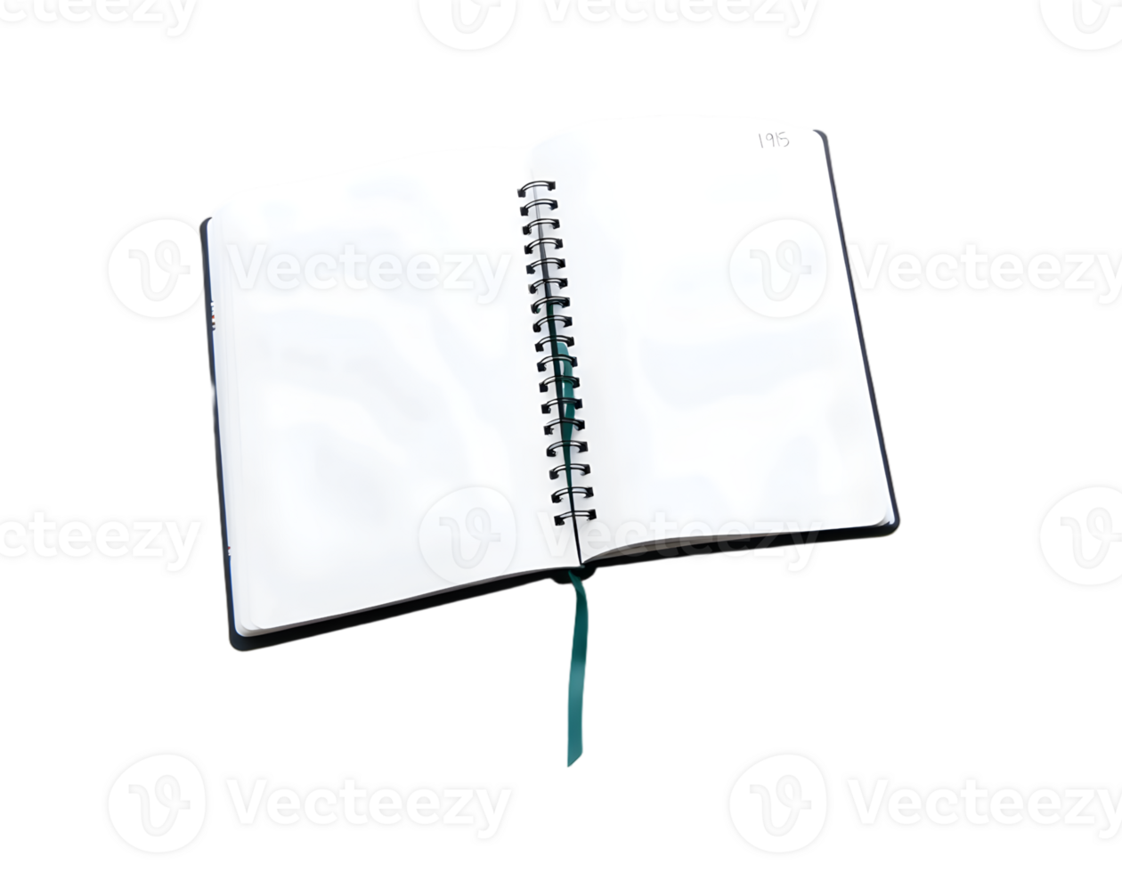 Open notebook isolated on transparent background png