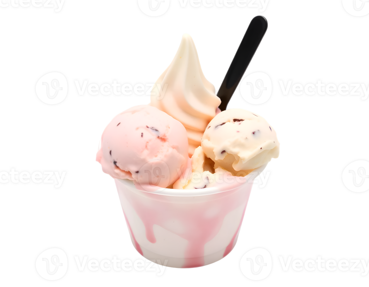Ice cream in a cup isolated on transparent background png