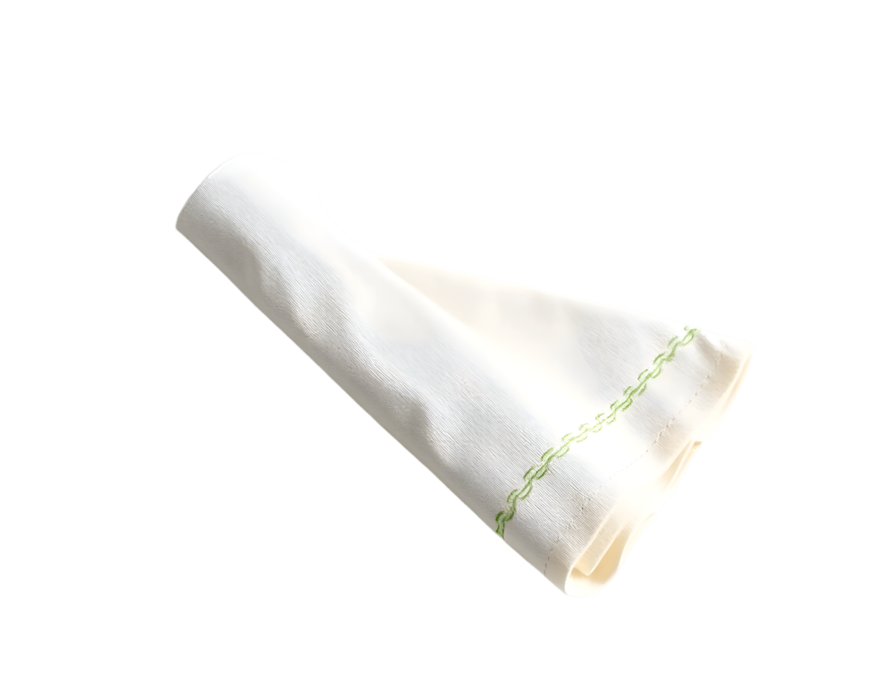 White folded napkin isolated on transparent background png
