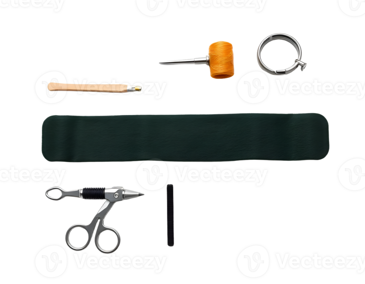 Set of sewing tools and accessories on transparent background png