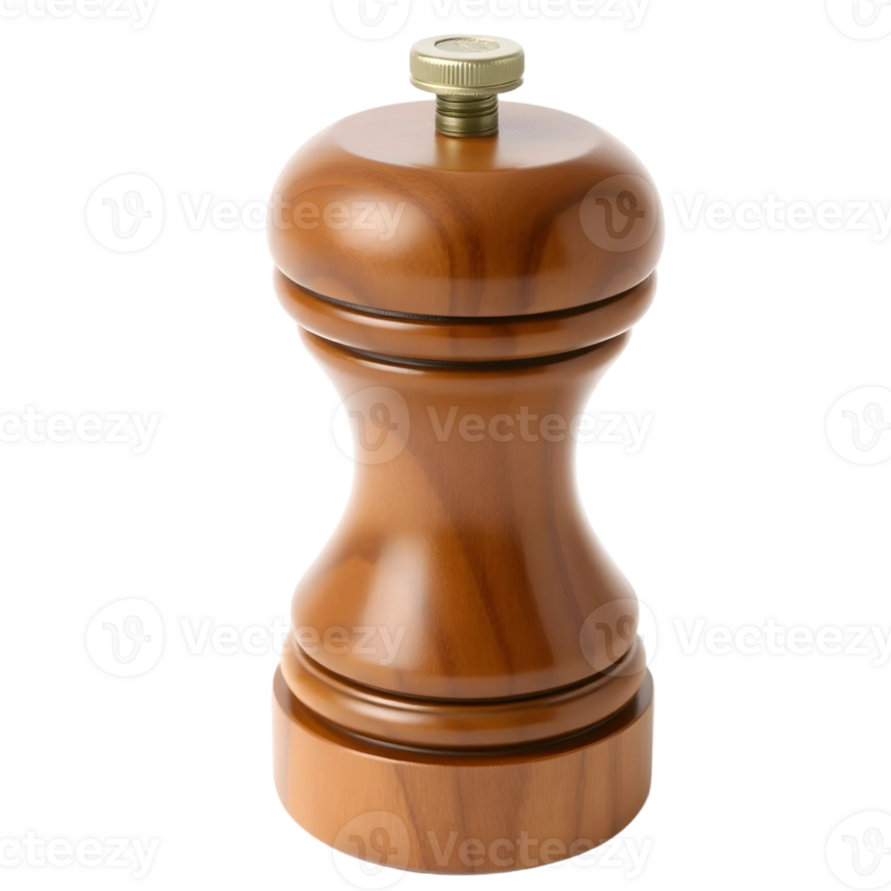 Wooden pepper mill isolated on transparent background png