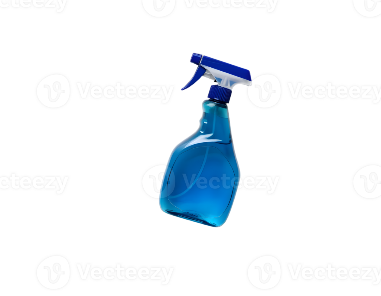 Spray bottle with blue liquid isolated on transparent background png