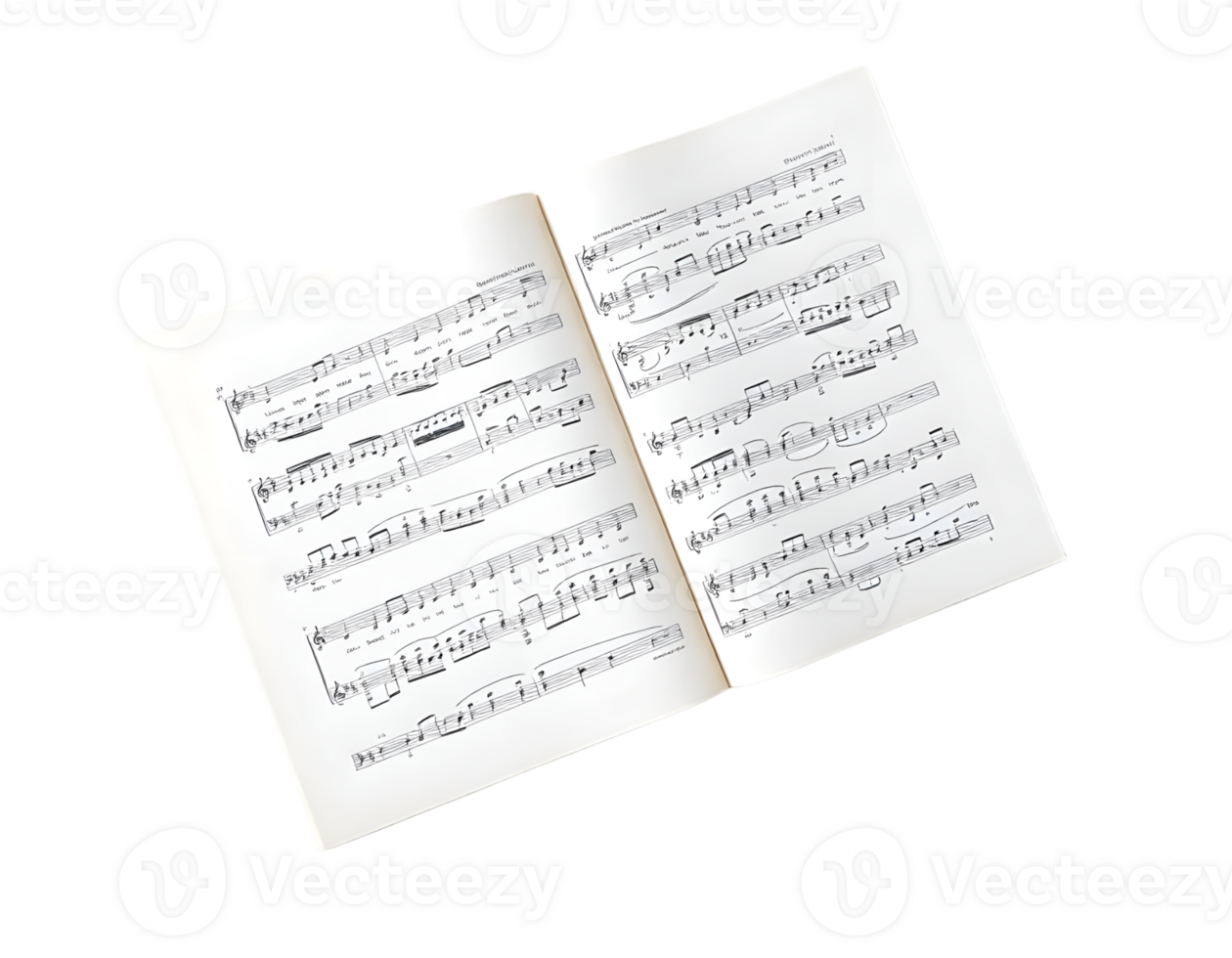 Sheet of music sheets isolated on transparent background png