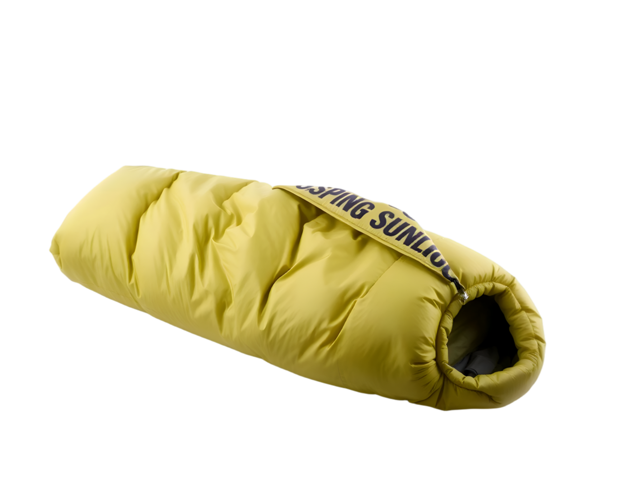 Yellow sleeping bag isolated on transparent background png