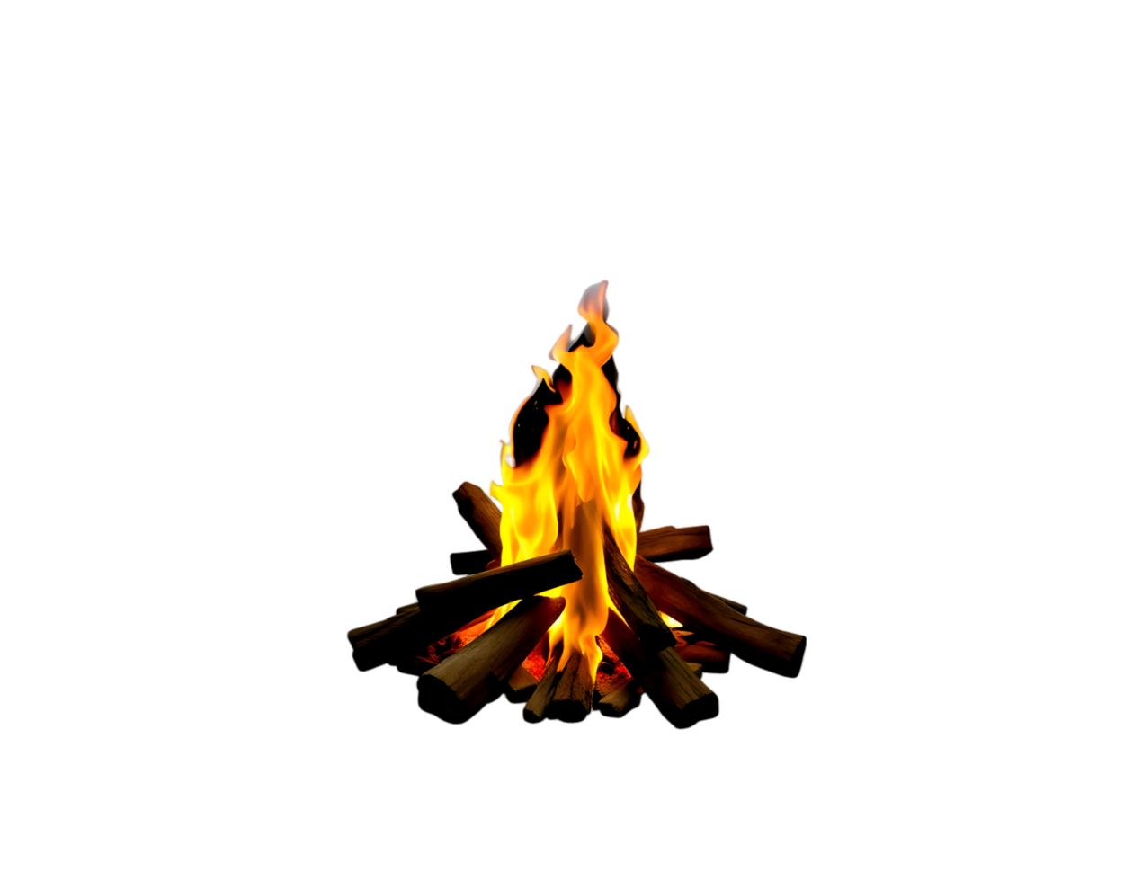 Realistic bonfire isolated on transparent background png
