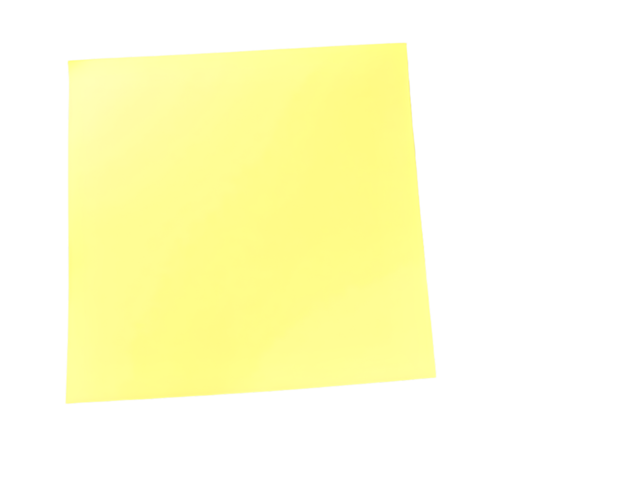 Yellow sticky note on transparent background png