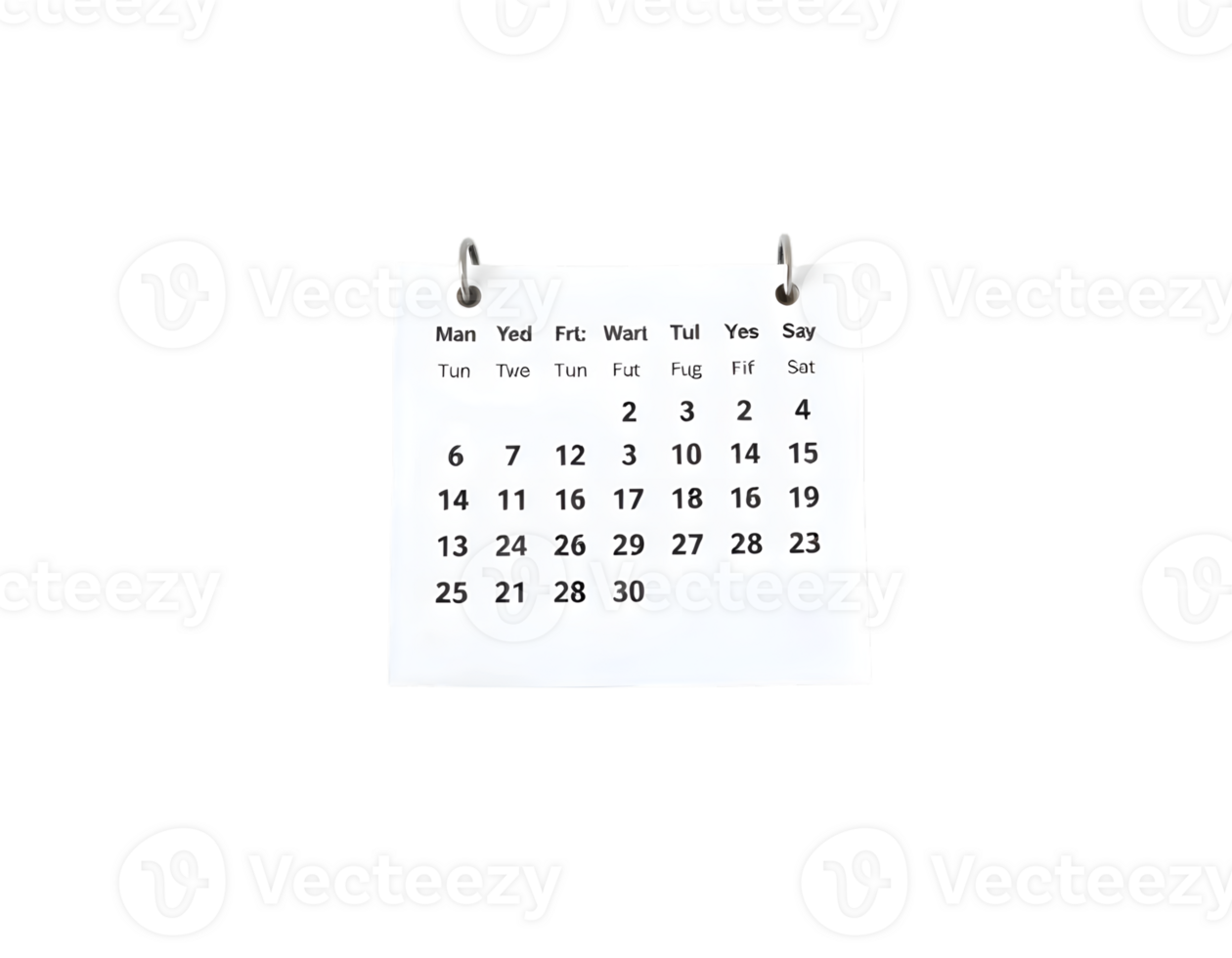 Calendar 2022 isolated on a transparent background png