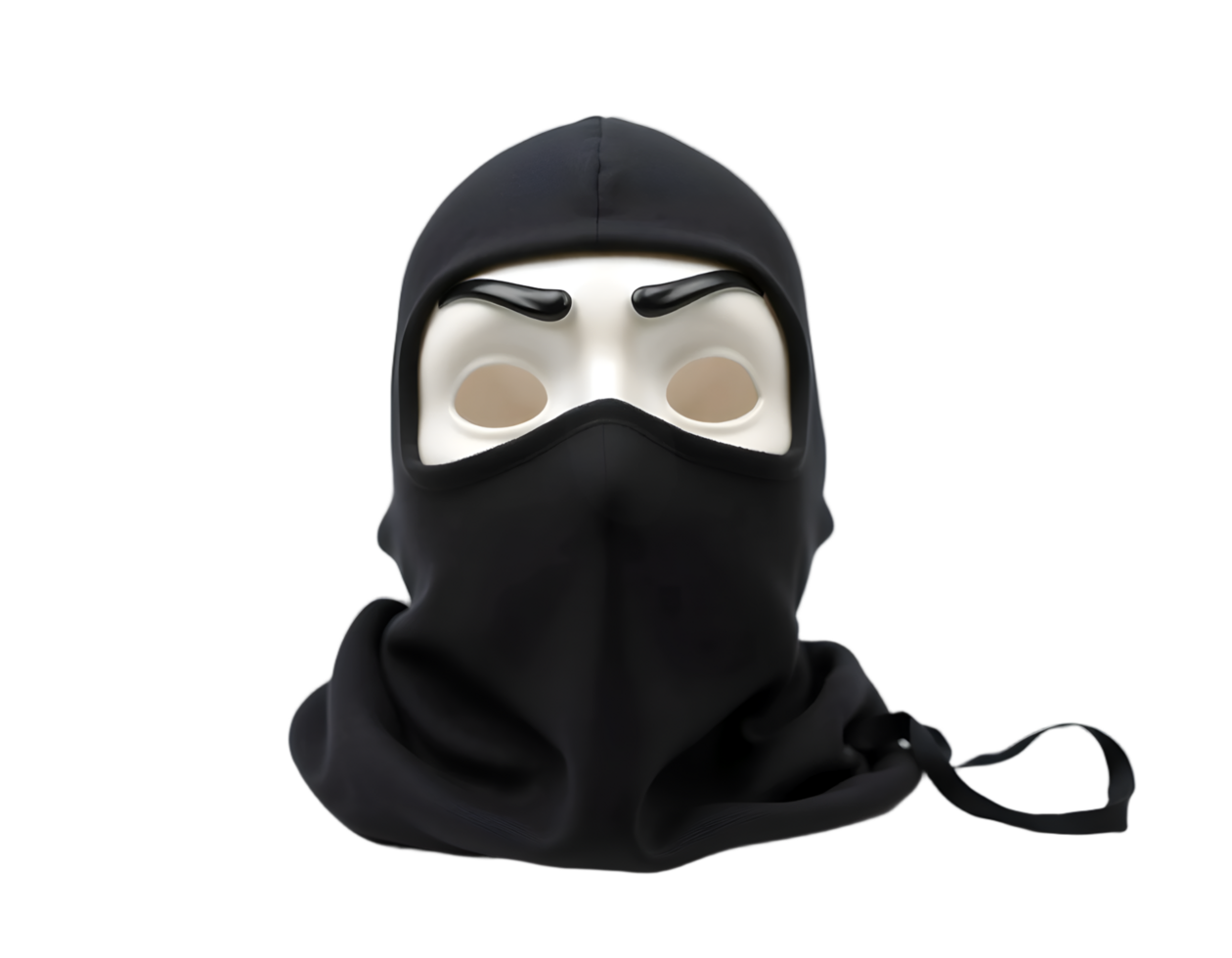 Hacker in black mask isolated on transparent background png