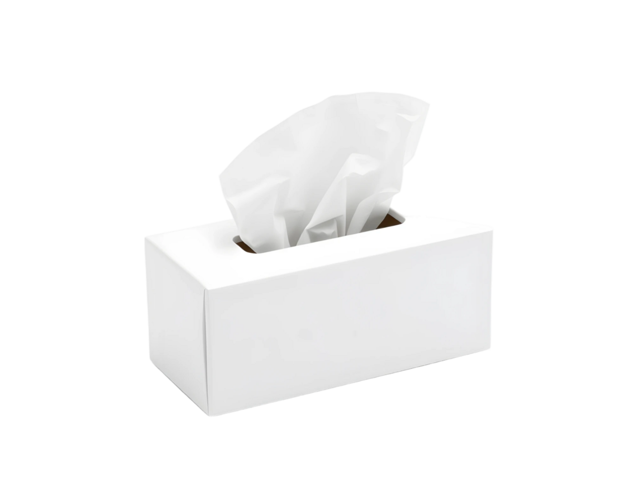 White paper tissues box isolated on transparent background png