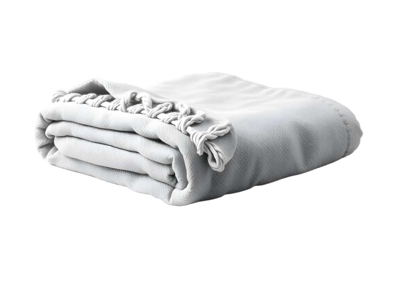 Folded white towel isolated on transparent background png