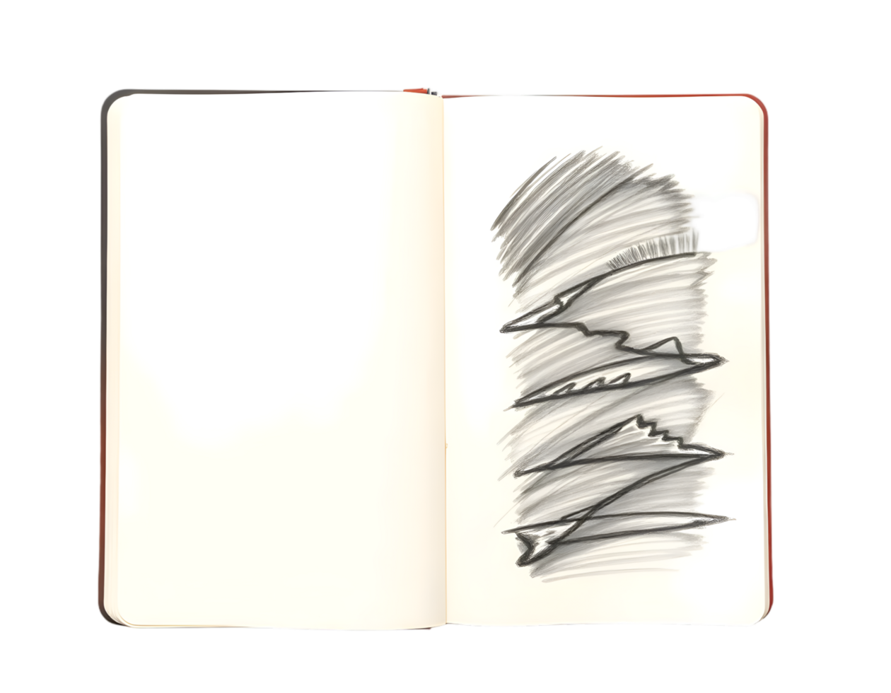 Notebook with a pen on a transparent background png