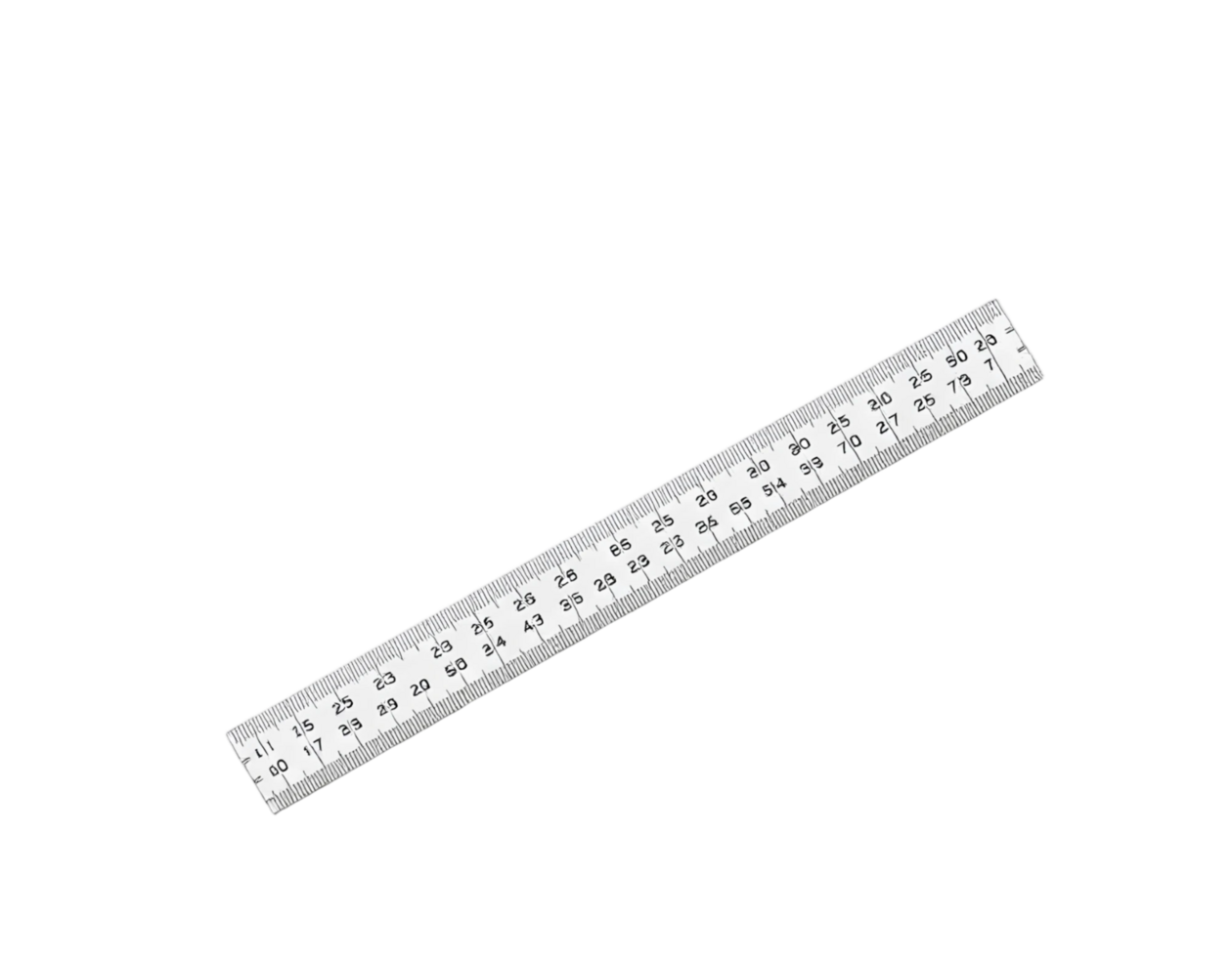White ruler isolated on transparent background png