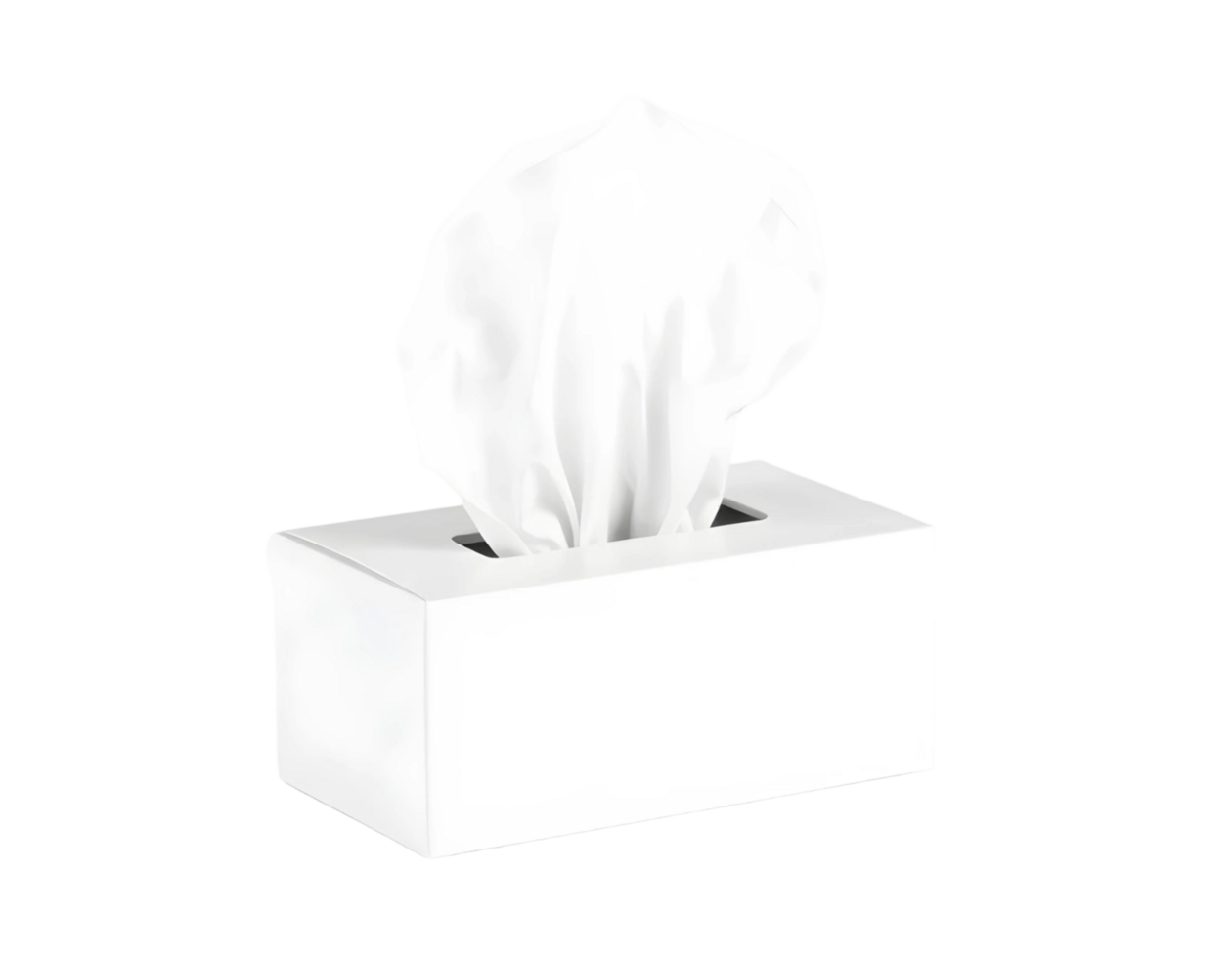 White paper tissue box isolated on transparent background png