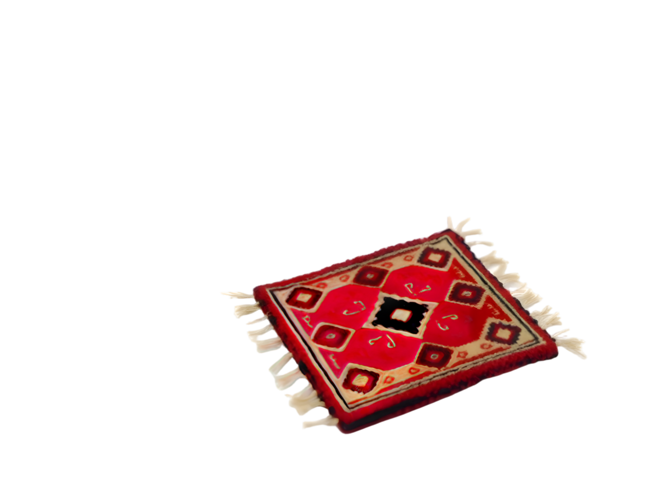 Prayer rug isolated on transparent background png
