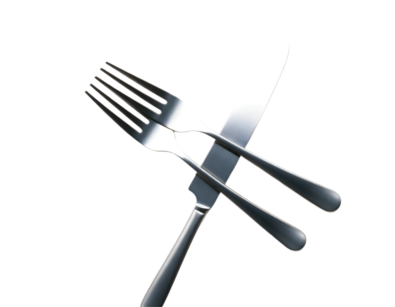 Fork and knife on transparent background png