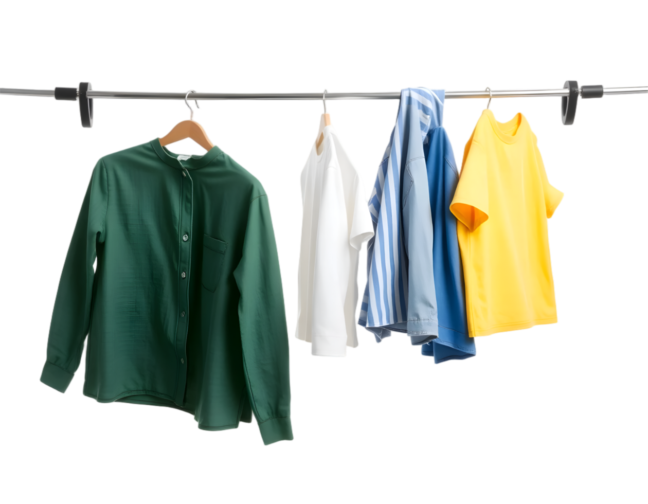 Clothes hanging on clothesline isolated on transparent background png