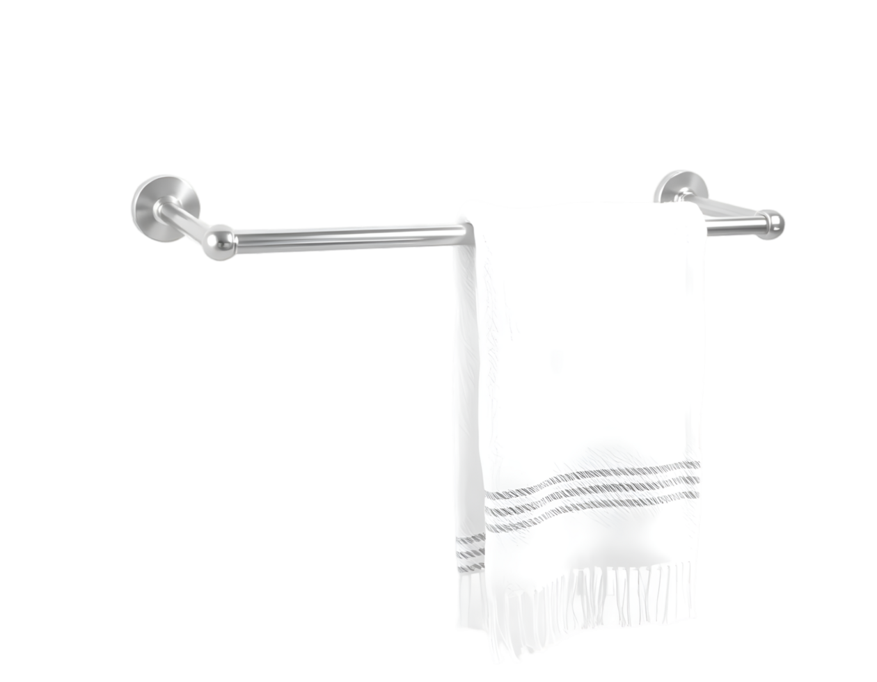 White towel on a hanger isolated on transparent background png