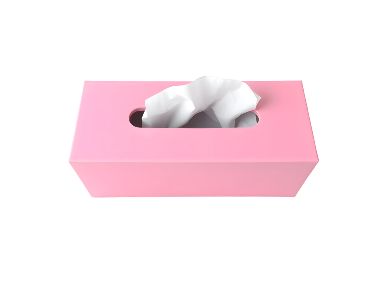 Open pink box with paper tissues isolated on transparent background png