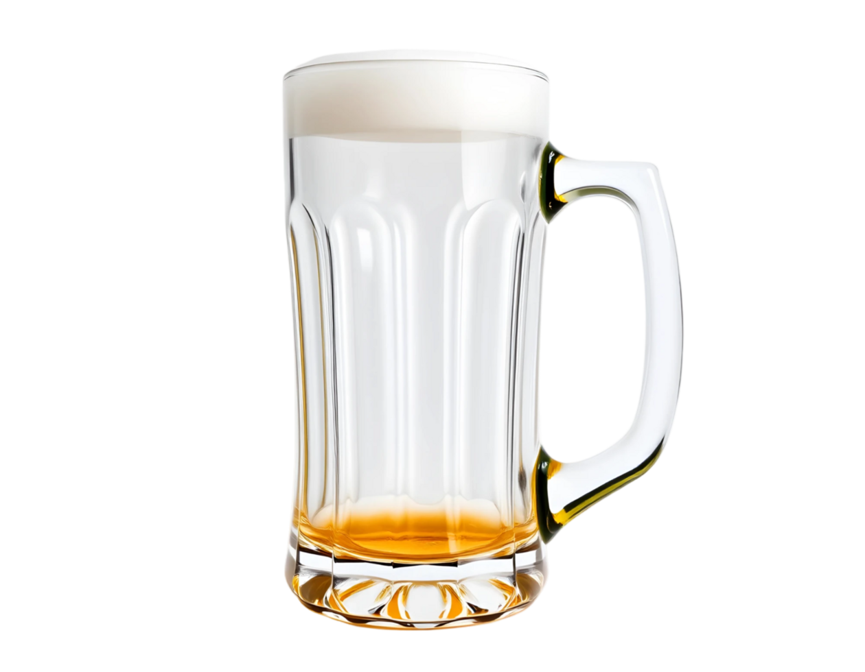 Glass of beer with foam isolated on transparent background png