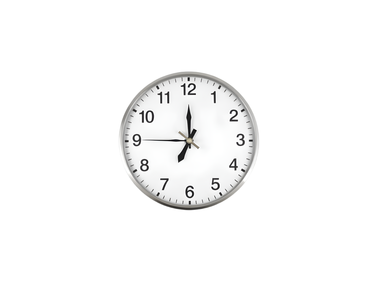 Realistic wall clock isolated on transparent background png