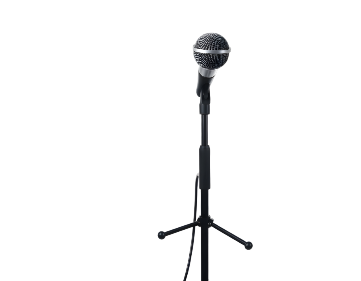 Microphone on stand isolated on transparent background png