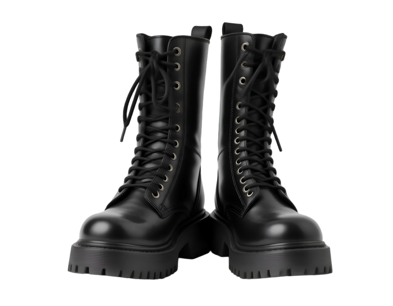 Black female boots isolated on a transparent background png