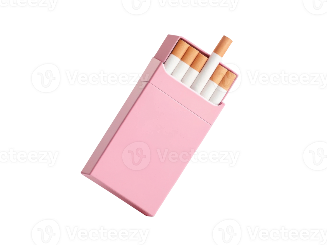 pink cigarette pack with cigarettes visible, stylish and modern design png