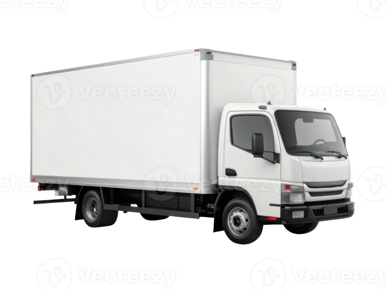 White delivery truck with blank cargo area for branding and transport needs png