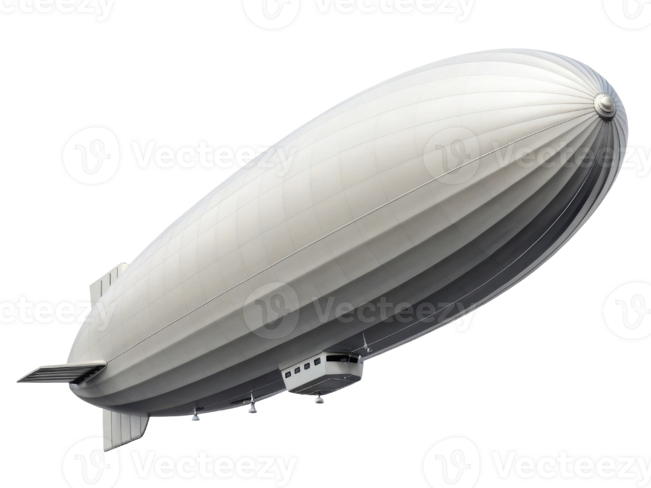 large, modern airship with sleek design and silver exterior, floating gracefully in sky png