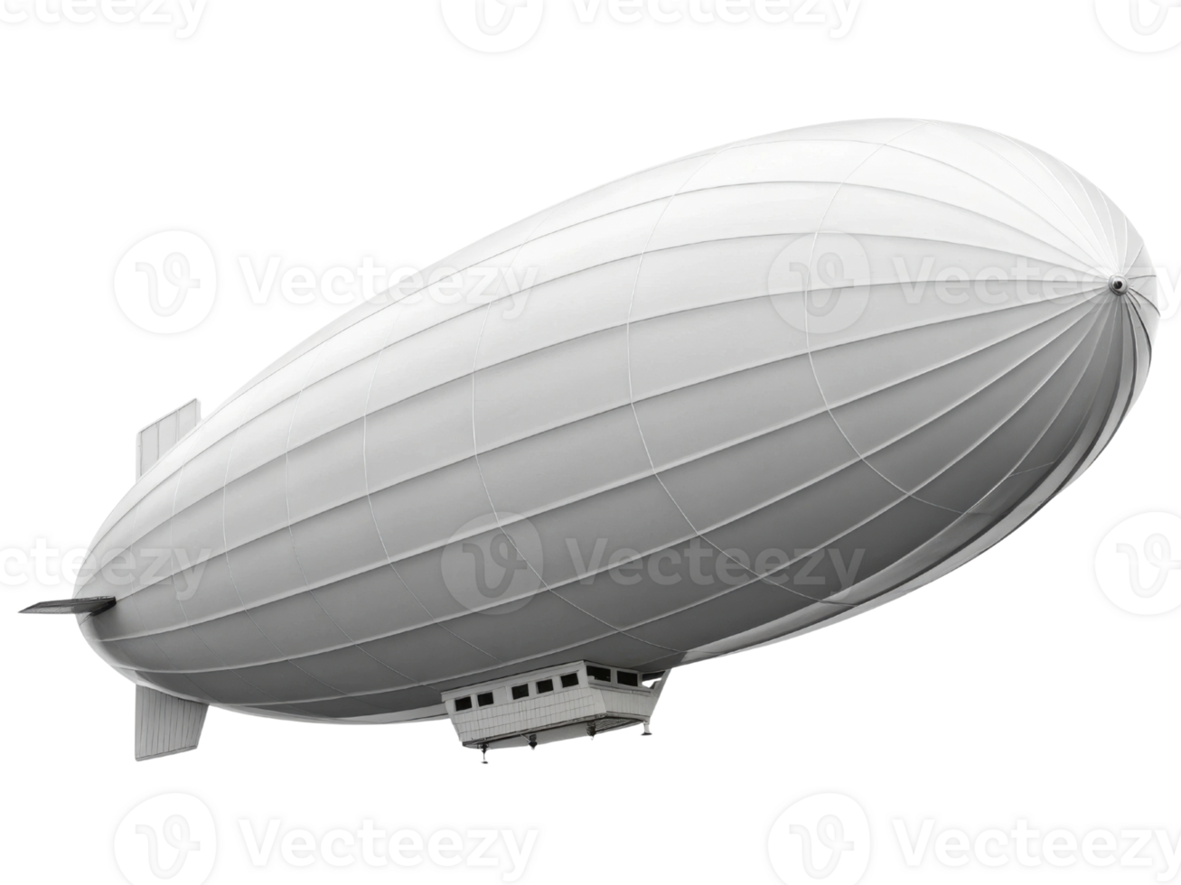 large white airship floating in sky, showcasing its sleek design and structure png