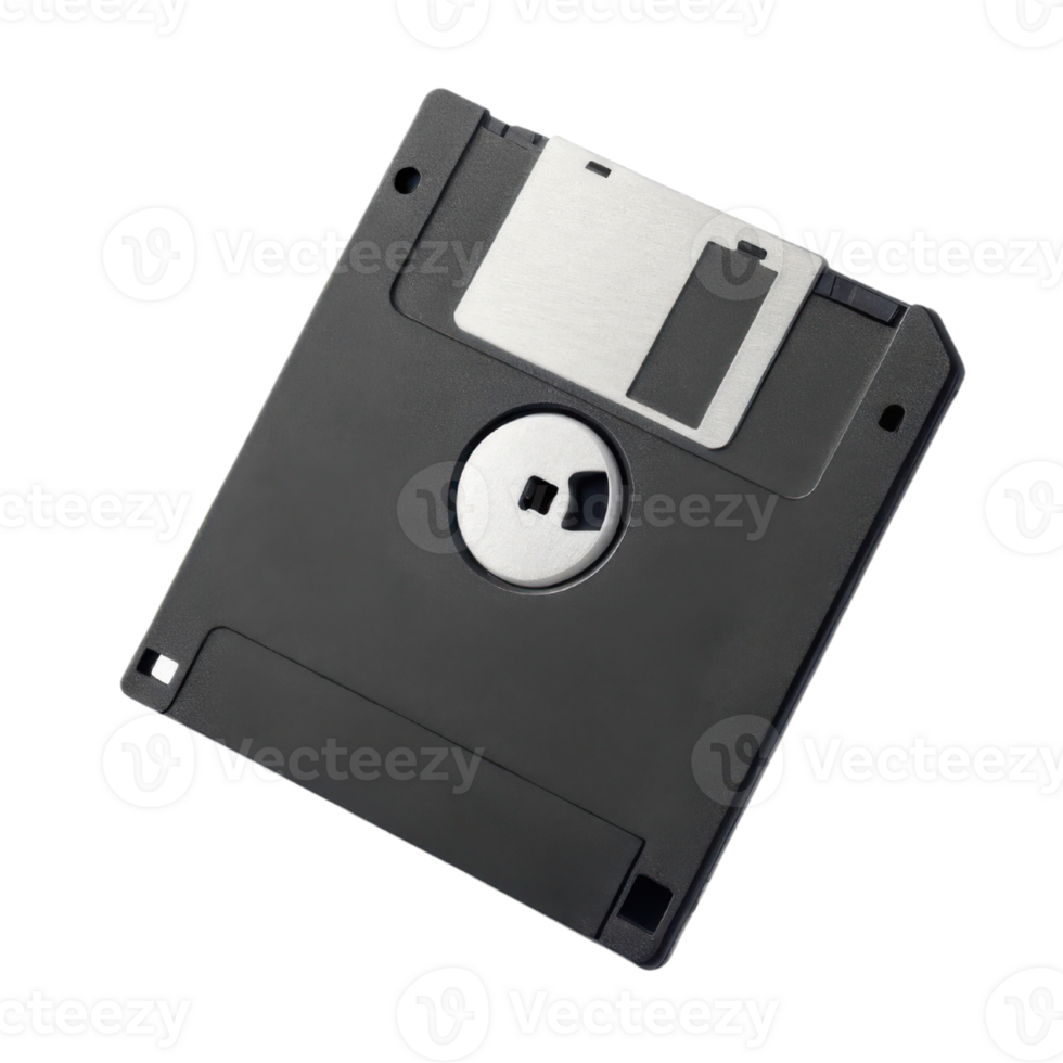 Floppy disk, vintage storage, retro technology, data storage device, black, square, computer accessory, nostalgic png
