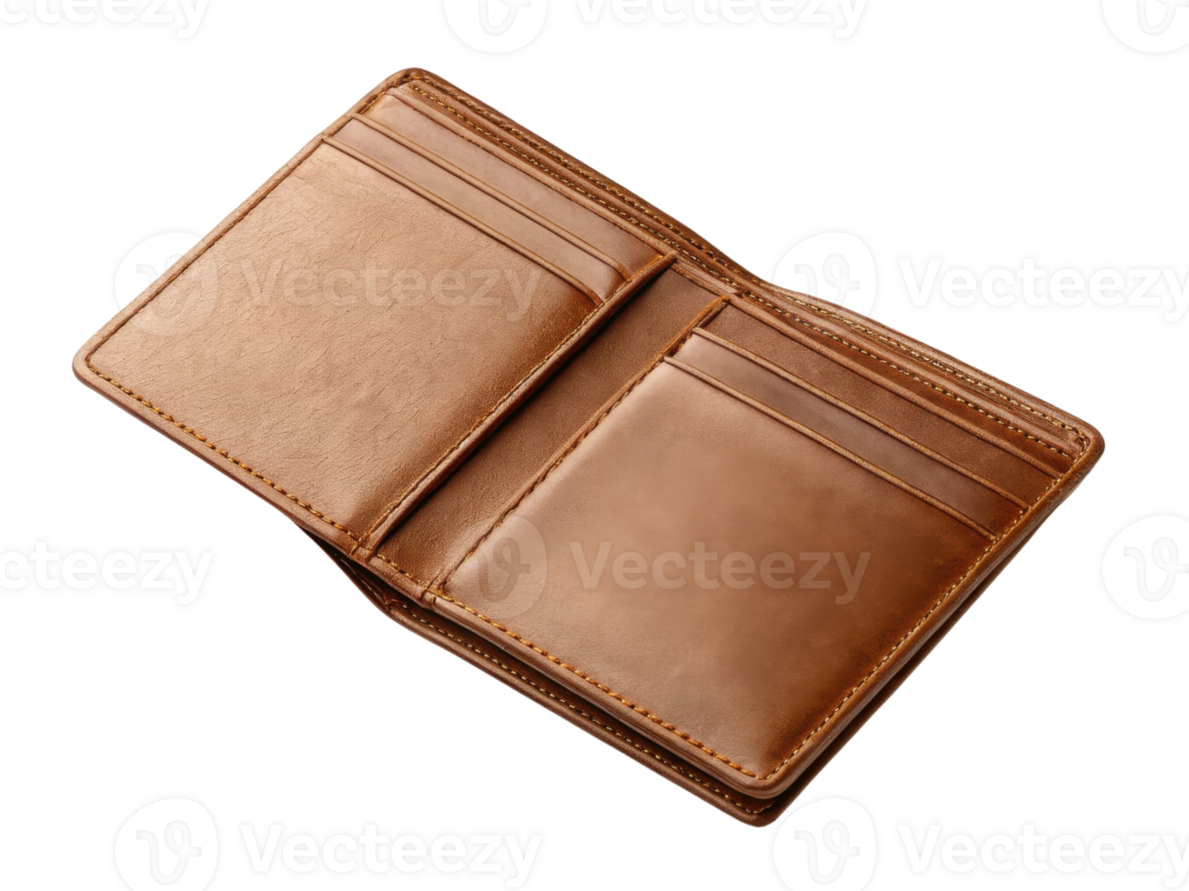 brown leather wallet with multiple card slots and sleek design png